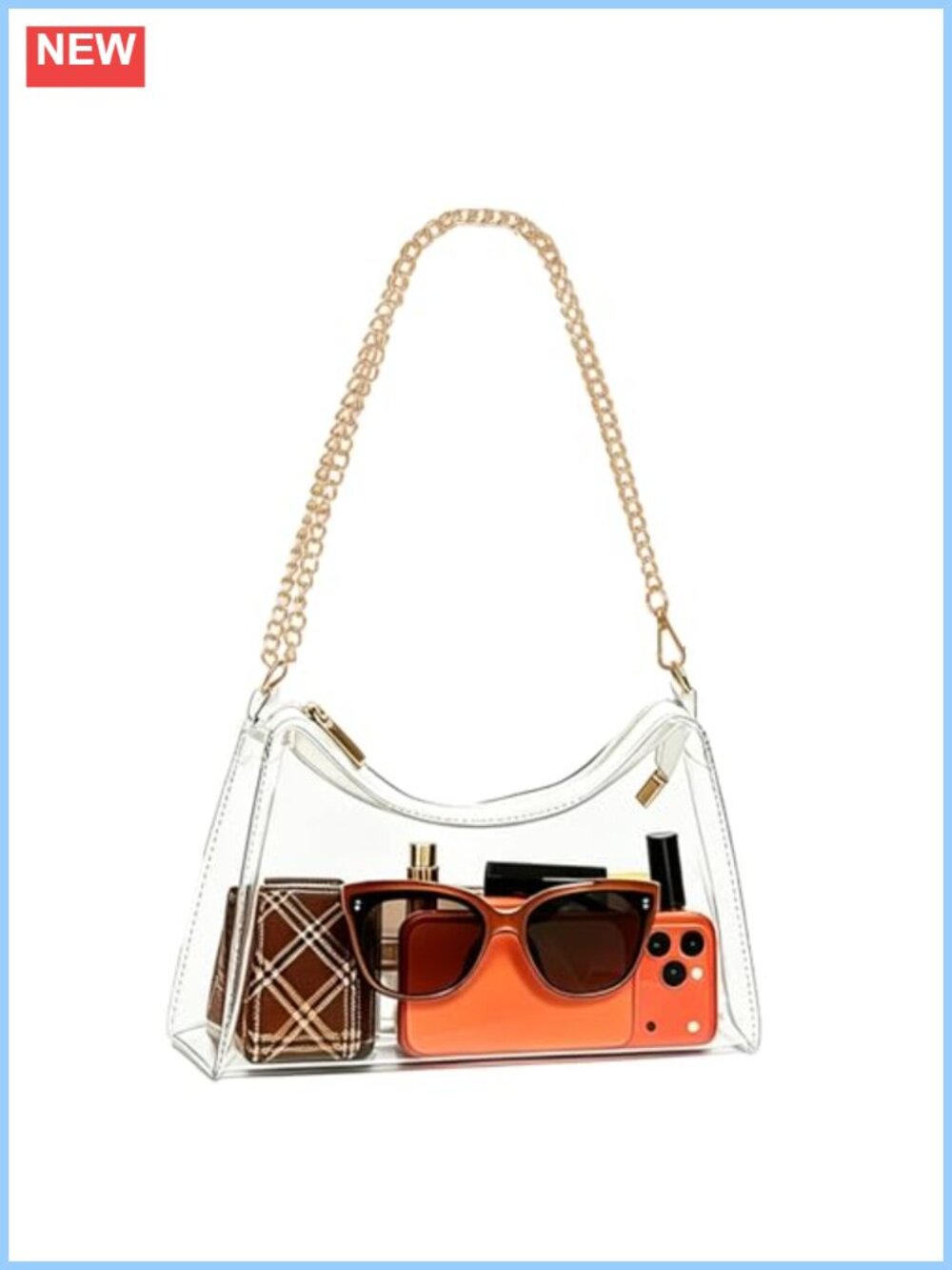 Clear Crossbody Purse Stadium Approved PVC Waterproof Shoulder Bag